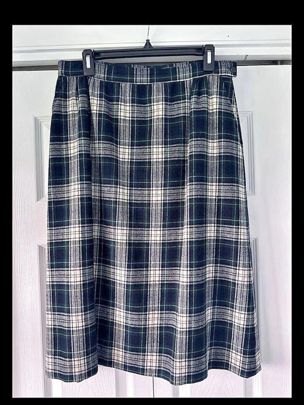 Pendleton Plaid Midi Skirt in Green Blue Plaid Campbell Dress Plaid